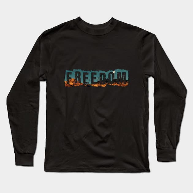 Freedom is the key to be happy (Moon) Long Sleeve T-Shirt by RomArte